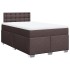 Cama box spring con colchón tela marrón oscuro 120x200
