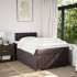 Cama box spring con colchón tela marrón oscuro 120x200