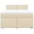 Cama box spring con colchón tela color crema 140x200