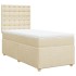 Cama box spring con colchón tela color crema 80x200