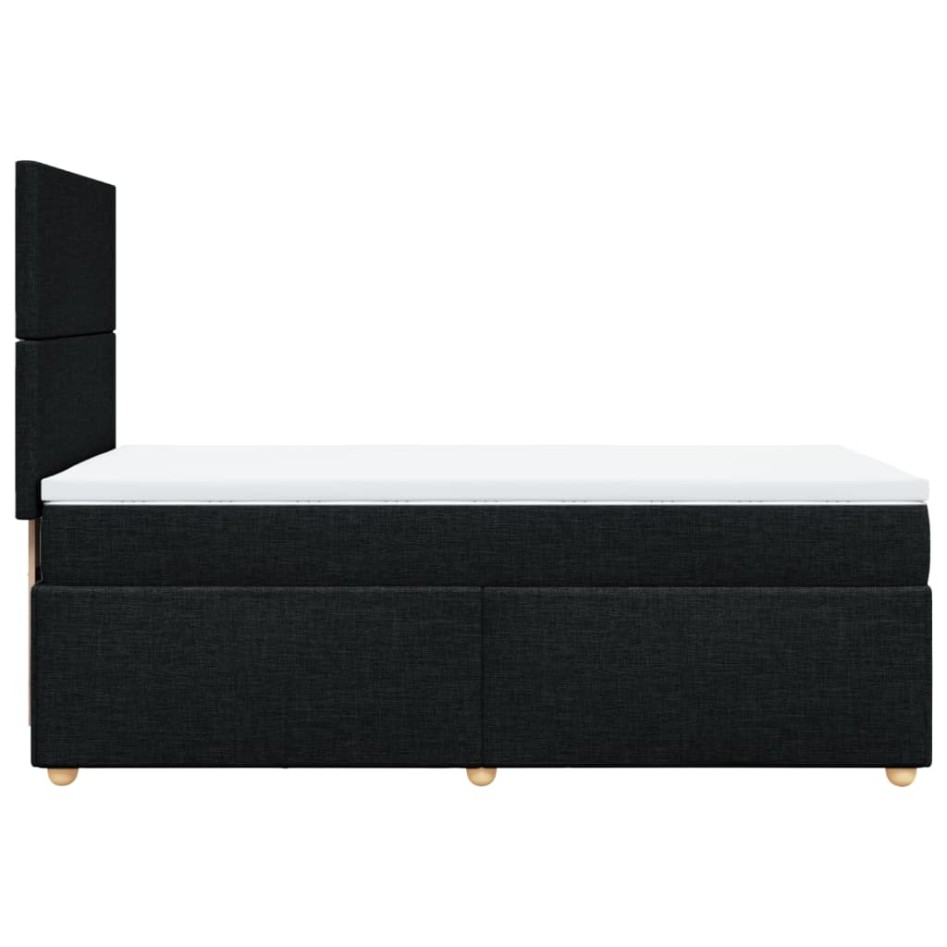 Cama box spring con colchón tela negro 90x190