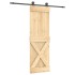 Puerta corredera con herrajes madera maciza de pino 70x210