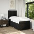 Cama box spring con colchón tela negro 90x190