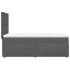 Cama box spring con colchón tela gris oscuro 100x200