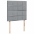 Cama box spring con colchón tela gris claro 100x200
