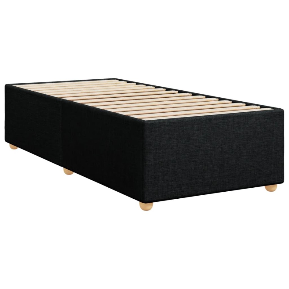 Cama box spring con colchón tela negro 100x200