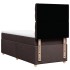 Cama box spring con colchón tela marrón oscuro 100x200