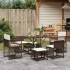 Set comedor de jardín 7 pzas con cojines ratán sintético