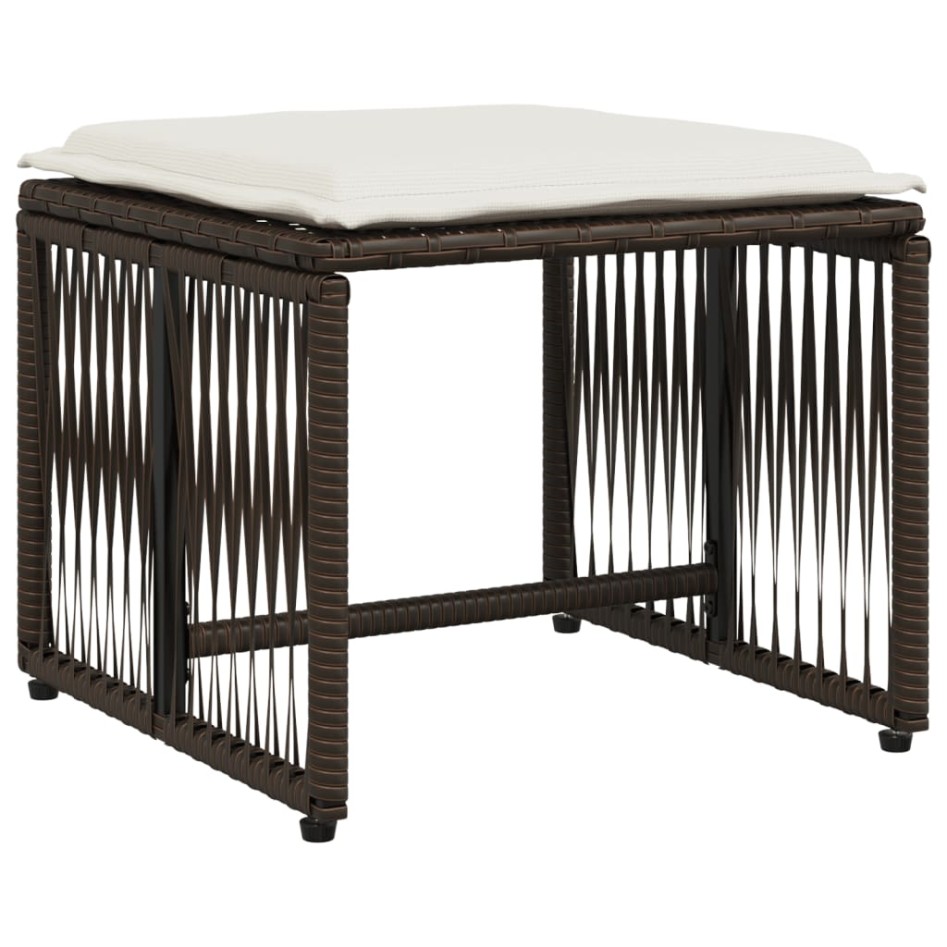 Set comedor de jardín 7 pzas con cojines ratán sintético