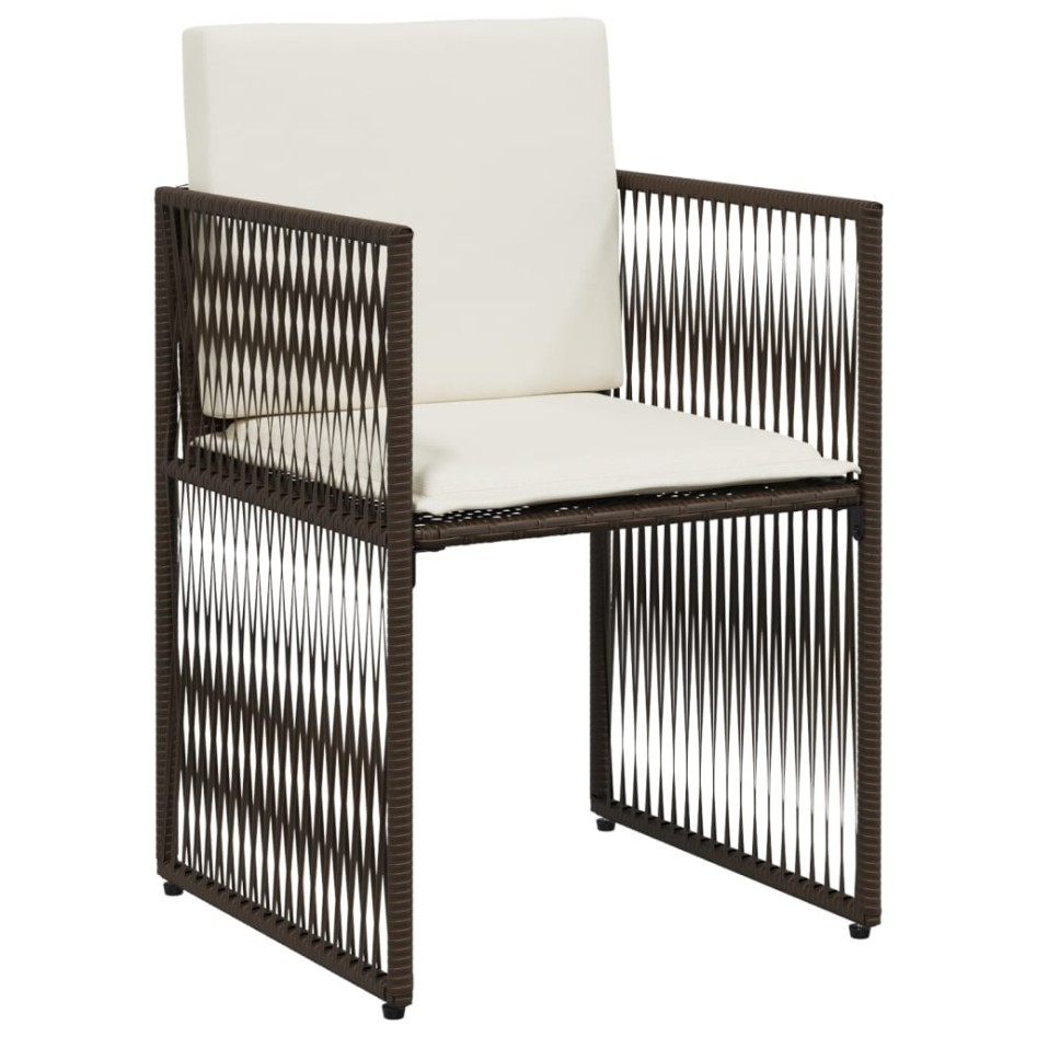 Set comedor de jardín 7 pzas con cojines ratán sintético