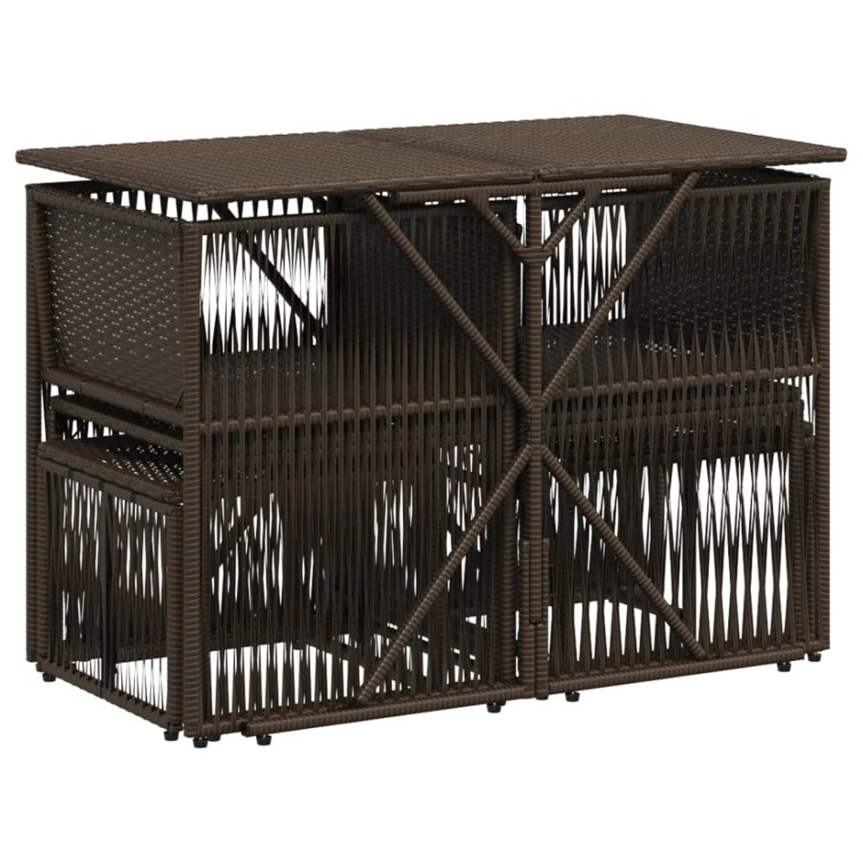 Set comedor de jardín 7 pzas con cojines ratán sintético