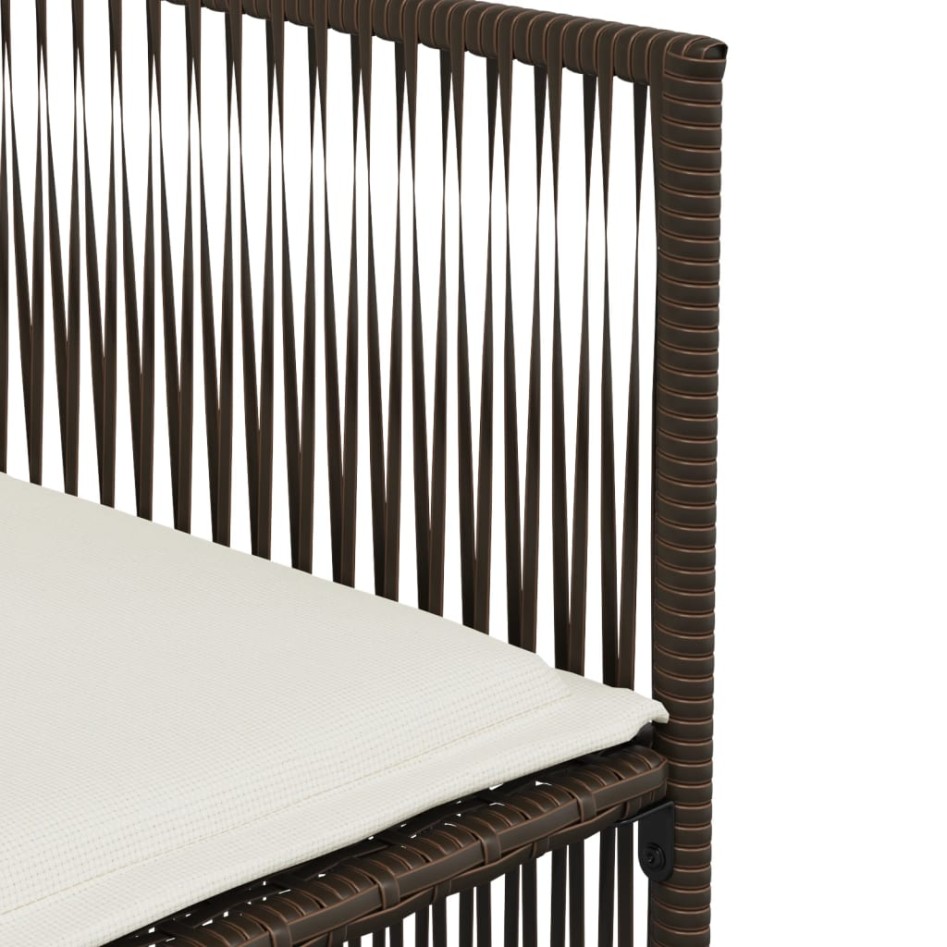 Set comedor de jardín 7 pzas con cojines ratán sintético