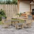 Set comedor de jardín 7 pzas con cojines ratán sintético