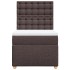 Cama box spring con colchón tela marrón oscuro 100x200