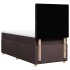 Cama box spring con colchón tela marrón oscuro 100x200