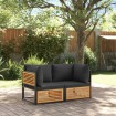 Sofás de jardín 2 pzas con cojines madera maciza acacia