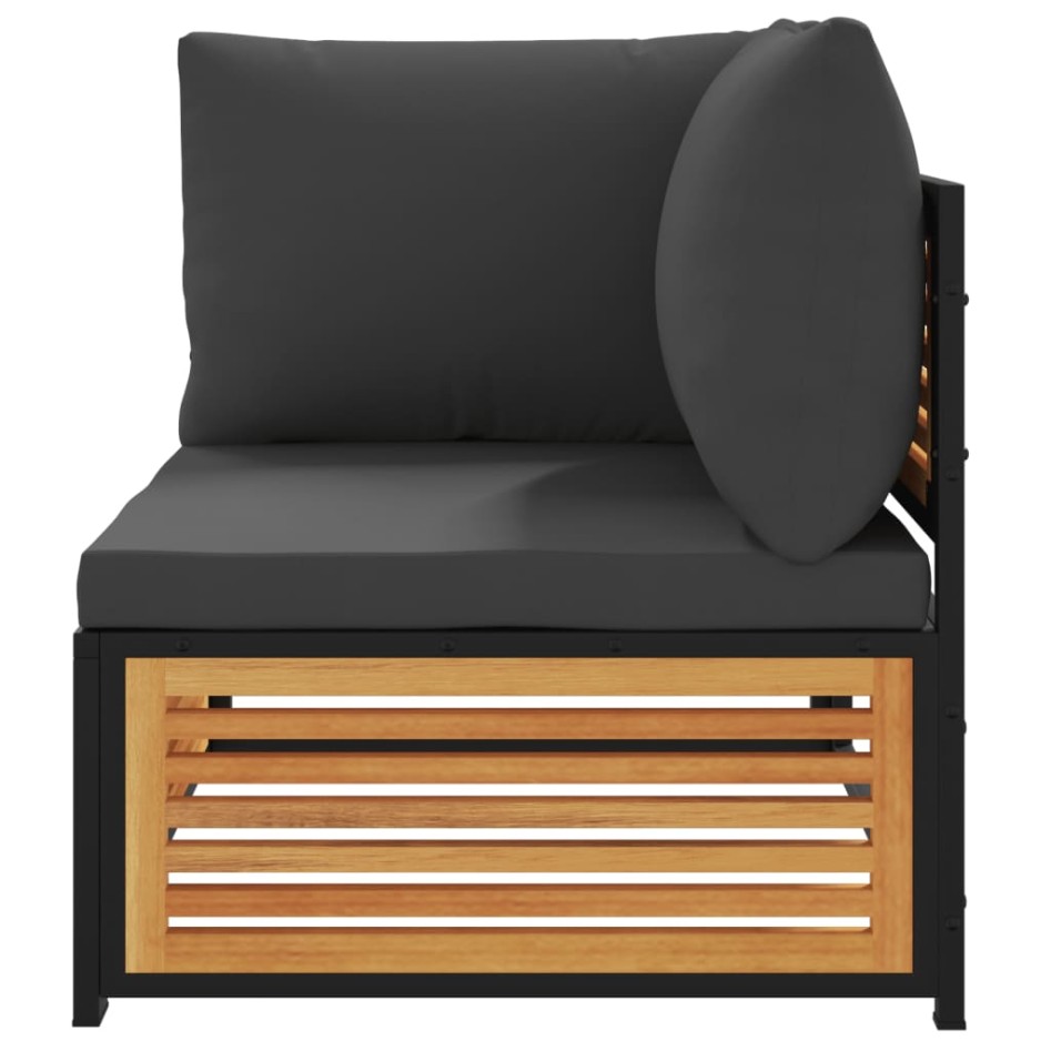 Sofás de jardín 2 pzas con cojines madera maciza