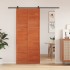 Puerta de granero madera maciza pino marrón miel 90x208