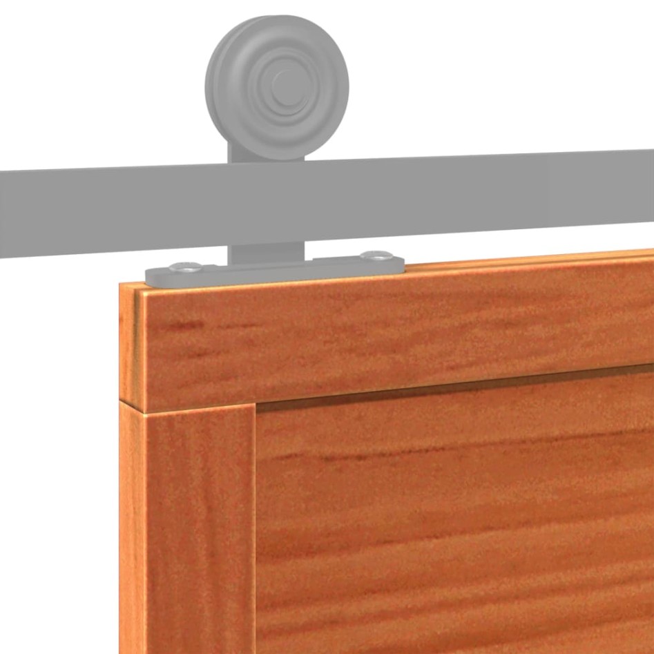 Puerta de granero madera maciza pino marrón miel 90x208