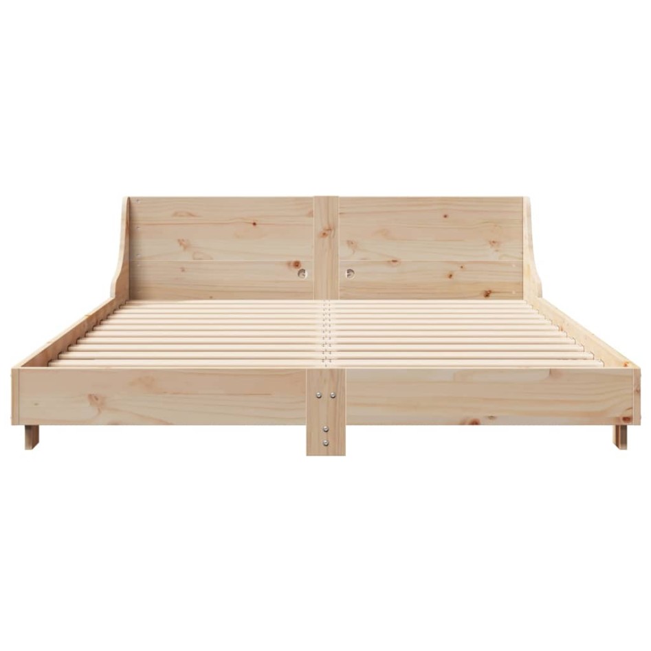 Estructura de cama sin colchón madera de pino blanco 150x200