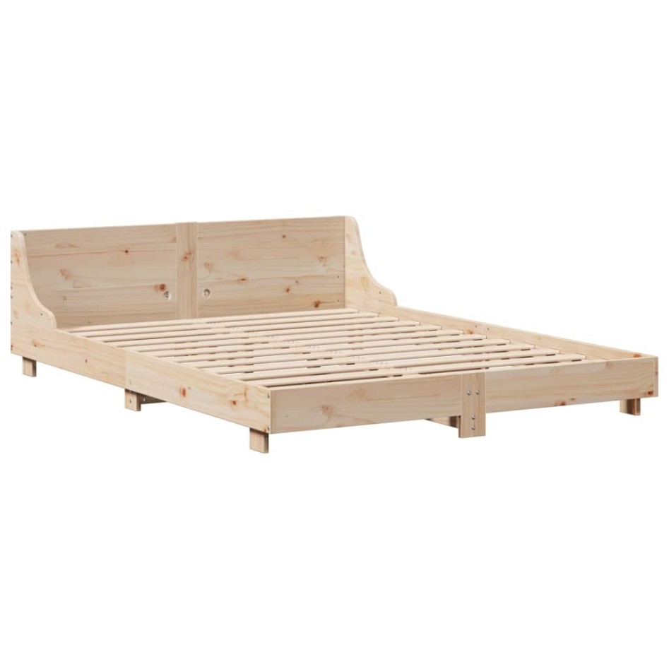 Estructura de cama sin colchón madera de pino maciza 120x200