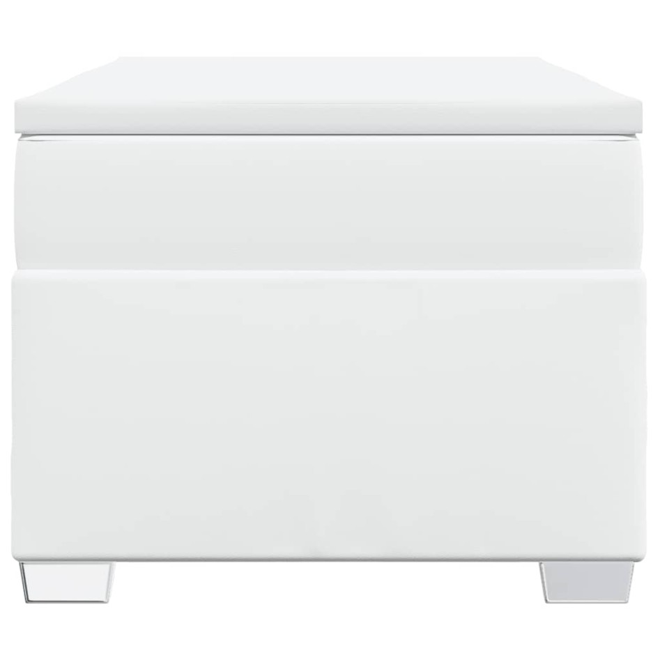 Cama box spring con colchón cuero sintético blanco 90x190