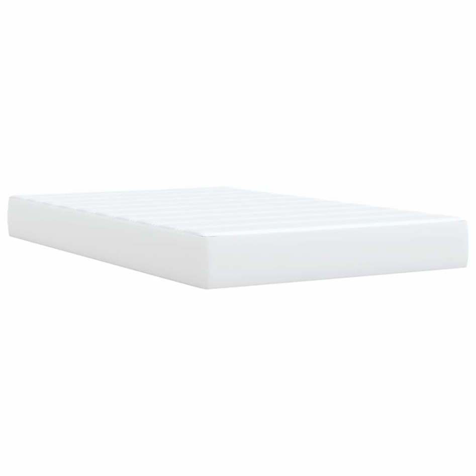 Cama box spring con colchón cuero sintético blanco 120x200
