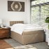 Cama box spring con colchón cuero sintético capuchino