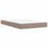 Cama box spring con colchón cuero sintético capuchino