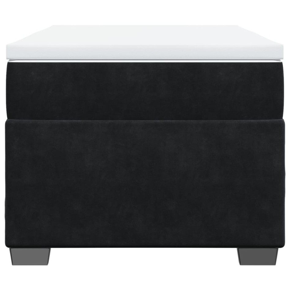 Cama box spring con colchón terciopelo negro 90x200