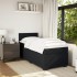 Cama box spring con colchón terciopelo negro 100x200