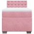 Cama box spring con colchón terciopelo rosa 100x200