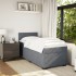 Cama box spring con colchón terciopelo gris oscuro 90x200