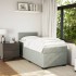 Cama box spring con colchón terciopelo gris claro 80x200
