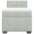 Cama box spring con colchón terciopelo gris claro 80x200
