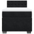 Cama box spring con colchón cuero sintético negro 90x190