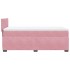 Cama box spring con colchón terciopelo rosa 100x200