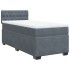 Cama box spring con colchón terciopelo gris oscuro 80x200