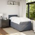Cama box spring con colchón terciopelo gris oscuro 80x200