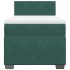Cama box spring con colchón terciopelo verde oscuro 90x190