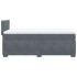 Cama box spring con colchón terciopelo gris oscuro 80x200
