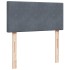 Cama box spring con colchón terciopelo gris oscuro 80x200