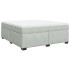 Cama box spring con colchón terciopelo gris claro 180x200