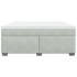 Cama box spring con colchón terciopelo gris claro 180x200