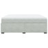 Cama box spring con colchón terciopelo gris claro 180x200