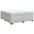 Cama box spring con colchón terciopelo gris claro 180x200