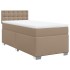 Cama box spring con colchón cuero sintético capuchino 90x190