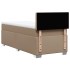 Cama box spring con colchón cuero sintético capuchino 90x190