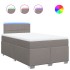Cama box spring con colchón tela gris taupe 120x200
