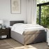 Cama box spring con colchón tela gris taupe 120x200